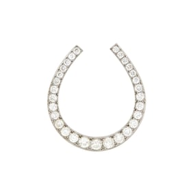 Platinum and Diamond Horseshoe Brooch