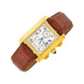 Cartier Gentleman's Gold 'Tank Francaise' Chronograph Wristwatch, Ref. 1830