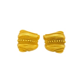 Barry Kieselstein-Cord Pair of Gold Earrings