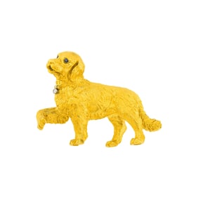 Tiffany & Co. Gold, Sapphire and Diamond Dog Brooch