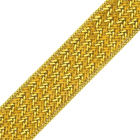 Wide Woven Gold Bracelet