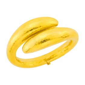 Ilias Lalaounis Gold 'Swan' Neolithic Bangle Bracelet