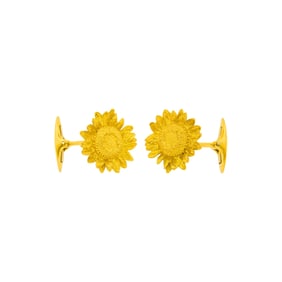 Asprey Pair of Gold Sunflower Cufflinks