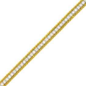 Gold, Platinum and Diamond Straightline Bracelet
