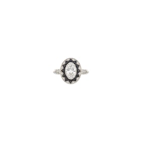 Platinum, Diamond and Black Onyx Ring