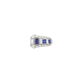 Platinum, Sapphire and Diamond Ring