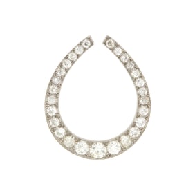 Platinum and Diamond Horseshoe Brooch