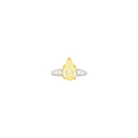 Sophia D. Platinum, Gold, Fancy Intense Yellow Diamond and Diamond Ring