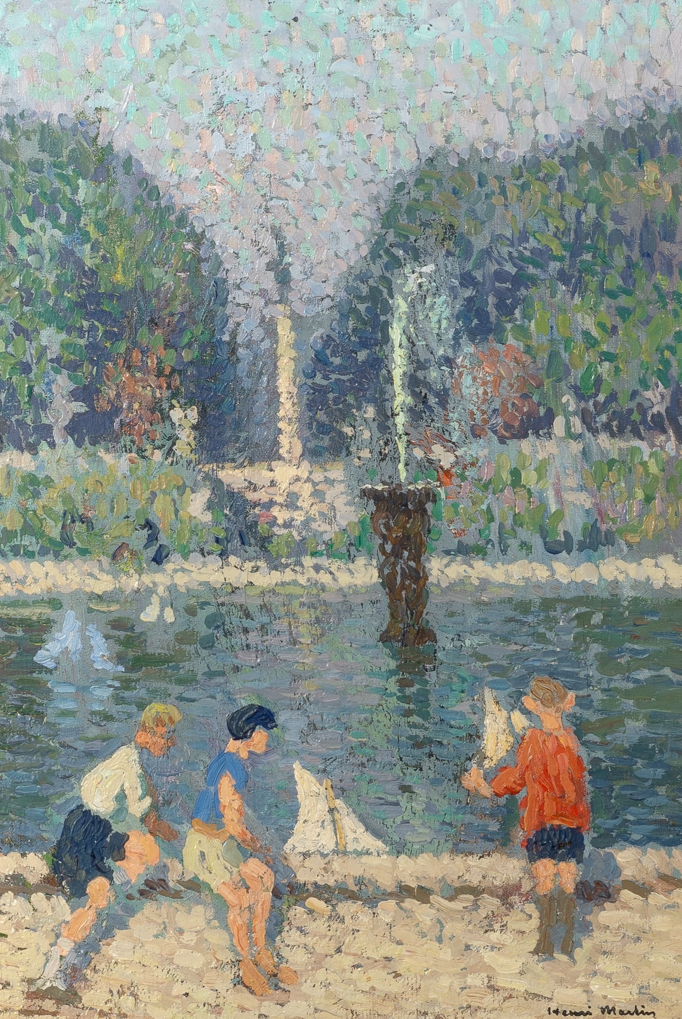 Henri-Jean Guillaume Martin: French, 1860-1943Le Basin de Jardin du LuxembourgSigned Henri Martin (lr)Oil on canvas21 5/8 x 14 15/16 inches (55 x 38 cm)Provenance:Bernard Danenberg Galleries, New York, inv. no. 05645