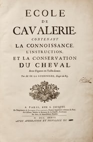 The first folio edition of Guérinière 's Ecole de Cavalerie