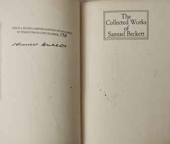 A rare set of Samuel Beckett's Collected Works, signed in Waiting for Godot
