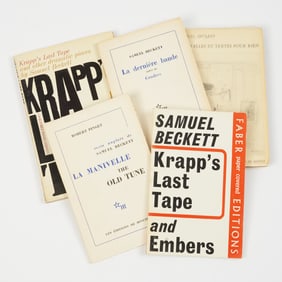 Five Samuel Beckett titles, three in the original French, each inscribed