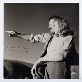 A fine and rare inscribed portrait of Ernest Hemingway and Martha Gellhorn in Idaho, 1939-40