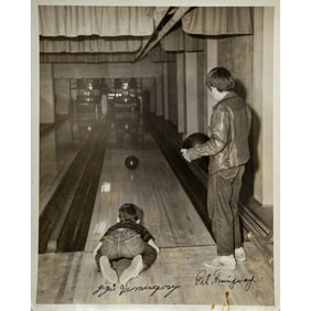 A photograph of Ernest Hemingway's children, with signatures