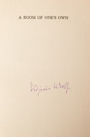 Virginia Woolf's A Room of One's Own, signed in violet ink