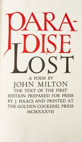 An attractive copy of Milton's Paradise Lost bound by Zaehnsdorf