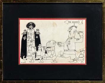 An early Saul Steinberg anti-fascist cartoon for Liberty Magazine