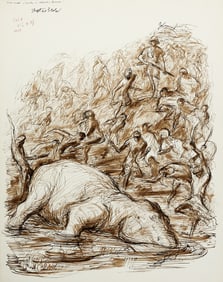 Seven John Groth drawings