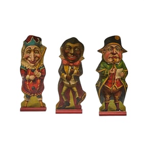 A rare set of Punch and Judy ten-pins made by McLoughlin Brothers
