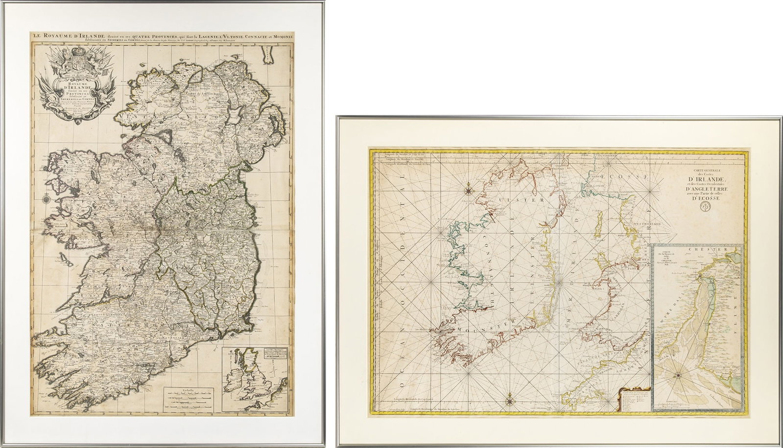 Two 17th century maps of Ireland: [MAPS - IRELAND] [VAN LOON, HARMANUS] Carte generale des Costes d'Irlande, et des C