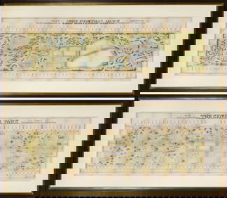 Pair of nicely framed New York Central Park maps