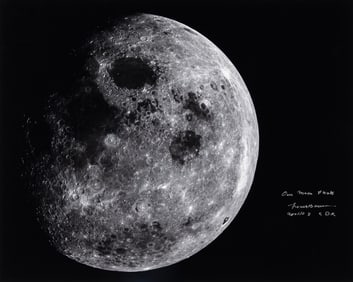 Apollo 8 astronaut Frank Borman signed "Our Moon" photograph