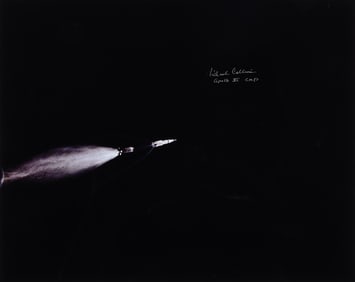 Apollo 11 launch photograph signed by astronaut Michael Collins