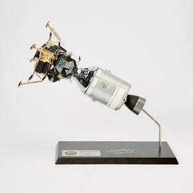 Apollo 13 Danbury Mint model base signed by Fred Haise