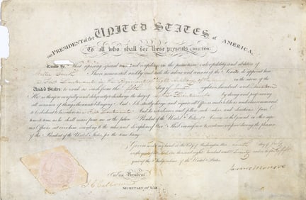 Military appointment signed by James Monroe