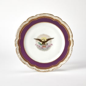 A plate from the 1861 Lincoln White House State Dinner Service