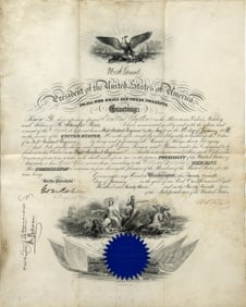 An attractive Ulysses S. Grant Presidential appointment on vellum