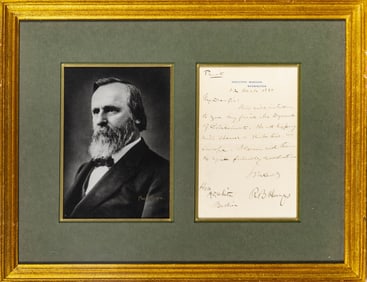 An autograph note from President Rutherford B. Hayes