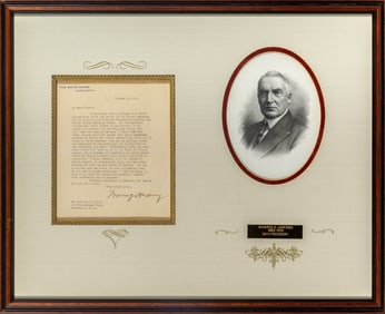 A typed letter signed by Warren G. Harding as President