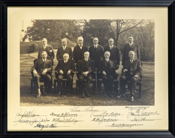 A photograph signed by President Calvin Coolidge and Cabinet