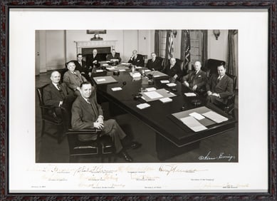 A signed photograph of President Harry Truman and Cabinet