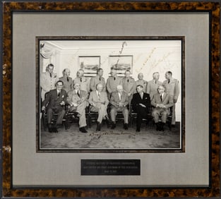 A fine large photograph signed by President Eisenhower, his cabinet, and military advisors