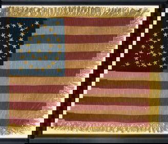 A scarce 38-Star United States Cavalry Flag