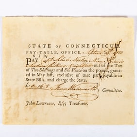 Pay voucher signed by Samuel Huntington