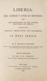Presentation copy of a book on Liberia by a leading African-American activist
