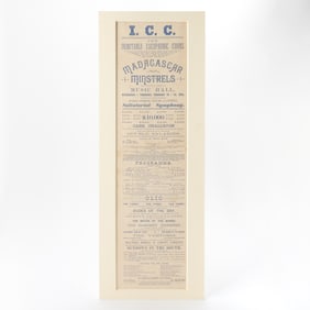 An 1889 Minstrel Broadside for a performance at the Boston Music Hall