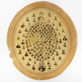 Photomontage of Lincoln and the Thirteenth Amendment advocates