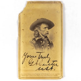 Signed General Custer carte de visite