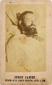 Postmortem carte de visite of Jesse James
