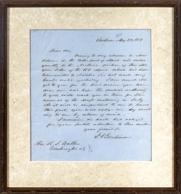 An autograph letter from John Quitman as Governor of Mississippi