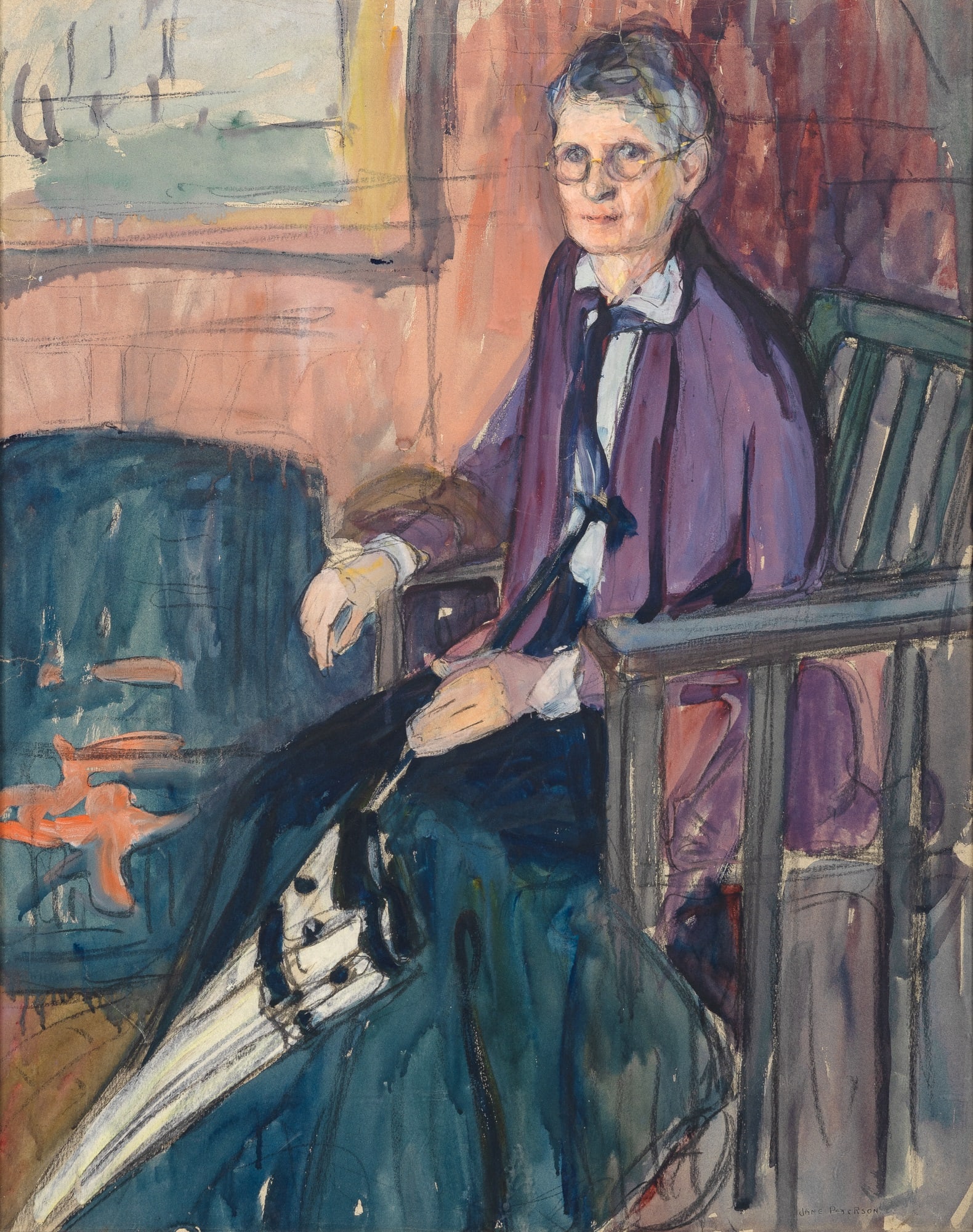 Jane Peterson: American, 1876-1965Portrait of a LadySigned Jane Peterson (lr)Watercolor and gouache on paper30 1/8 x 24 inches (76.5 x 61 cm) (Framed 31 1/4 x 25 1/8 inches)
