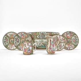 Group of Chinese Rose Medallion Table Articles