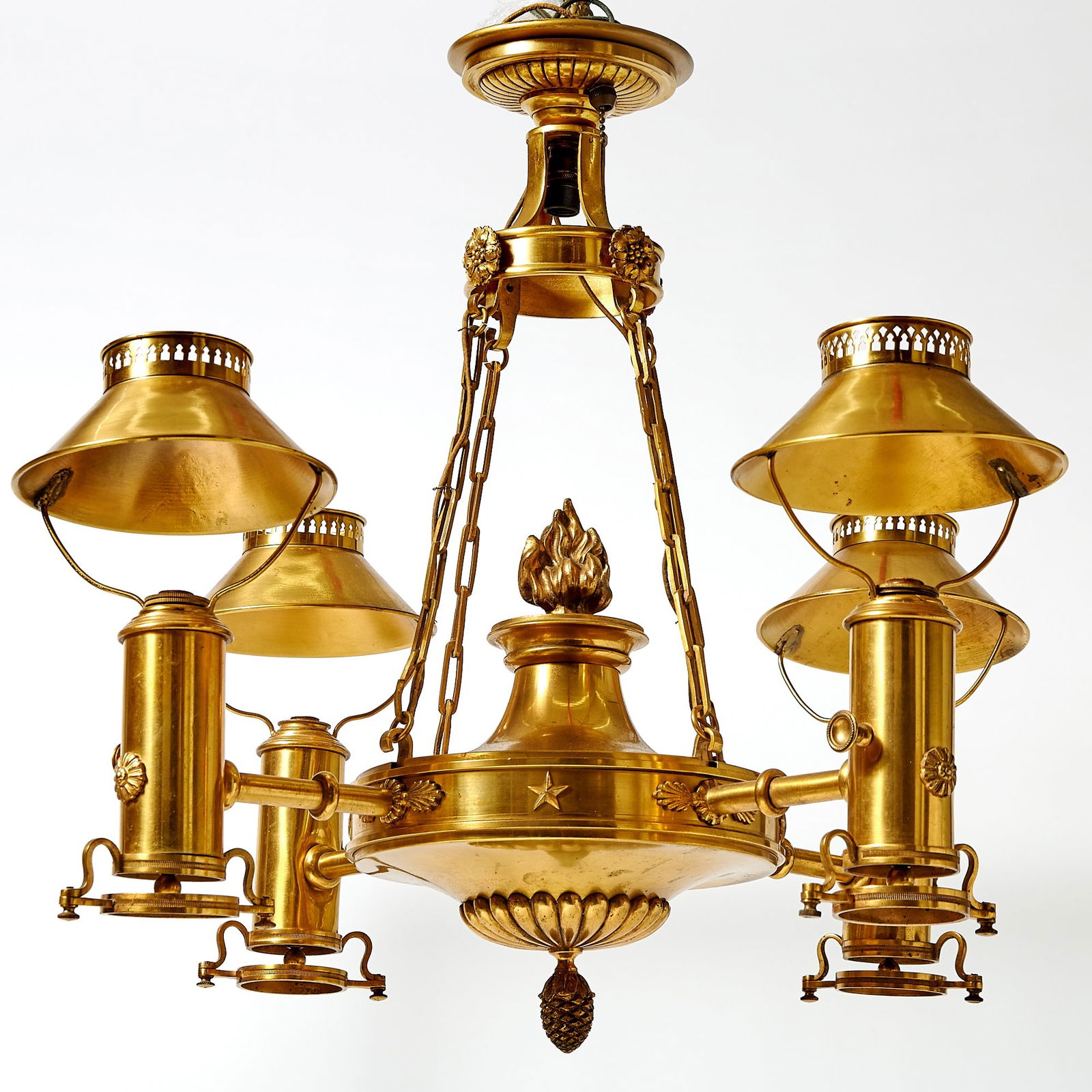 French Victorian Gilt-Bronze Four Light Chandelier (1 of 4)