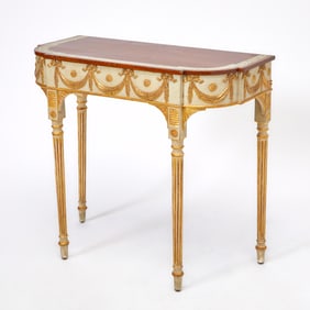 Neoclassical Italian Painted Mahogany and Parcel Gilt Table