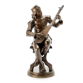 Patinated Bronze Figure Entitled "Oysel le Troubadour"