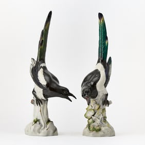 Pair of Meissen Porcelain Figures of Magpies